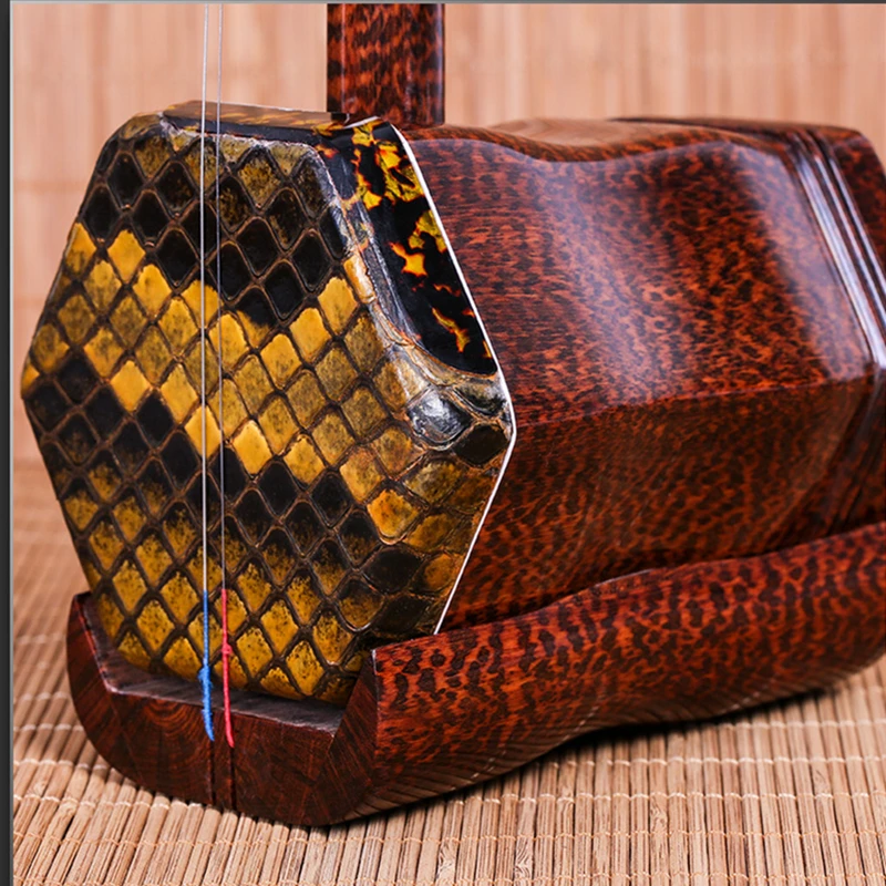 Erhu Violin Chinese - จีนสองสายไวโอลินมืออาชีพ Erhu, Snakewood Urheen, มาพร้อมกับโบว์,กรณีและอุปกรณ์เสริมเครื่องดนตรี
