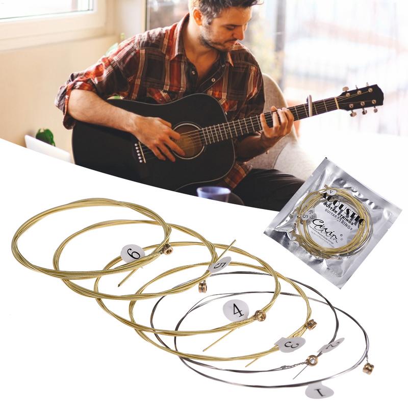 Musical Instrument With Strings - 6 ชิ้นคุณภาพสูงสายกีตาร์อะคูสติกสําหรับกีตาร์นักแสดงเครื่องดนตรีกีต้าร์ Strings กีตาร์ Part