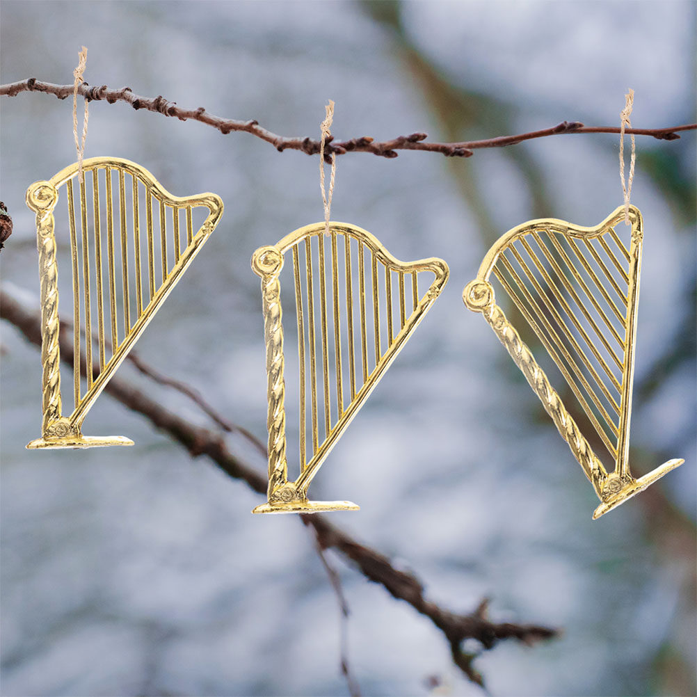 Musical Instrument Xmas Ornaments - ของตกแต่งต้นคริสต์มาสรูปพิณขนาดเล็ก 15 ชิ้น ของประดับแขวนรูปเครื่องดนตรี ตกแต่งต้นคริสต์มาส งานปาร์ตี้ดนตรีวันหยุด