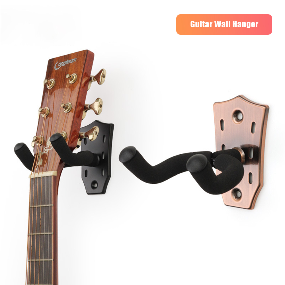 Musical Instrument Sounds - ตะขอแขวนกีตาร์ อูคูเลเล่ ตะขอโลหะสำหรับกีตาร์อะคูสติก ขาตั้งกันลื่น ติดผนัง เหมาะสำหรับกีตาร์