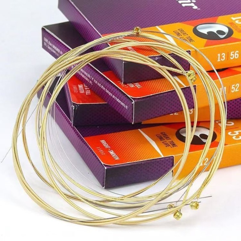 Musical Instrument With Strings - สายกีตาร์โปร่งเคลือบฟอสเฟอร์บรอนซ์และทองเหลือง ชุดเต็ม ป้องกันสนิม สายกีตาร์อะไหล่สำหรับกีตาร์โฟล์ค