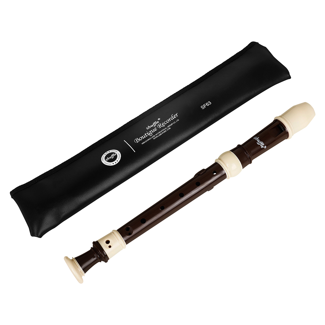 Recorder Baroque Style - Shuffle ขลุ่ย8รูสำหรับชงกาแฟสไตล์บาร็อค, อุปกรณ์เป่าลมไม้ ABS เครื่องบันทึกแบบถอดออกได้พร้อมแท่งทำความสะอาด