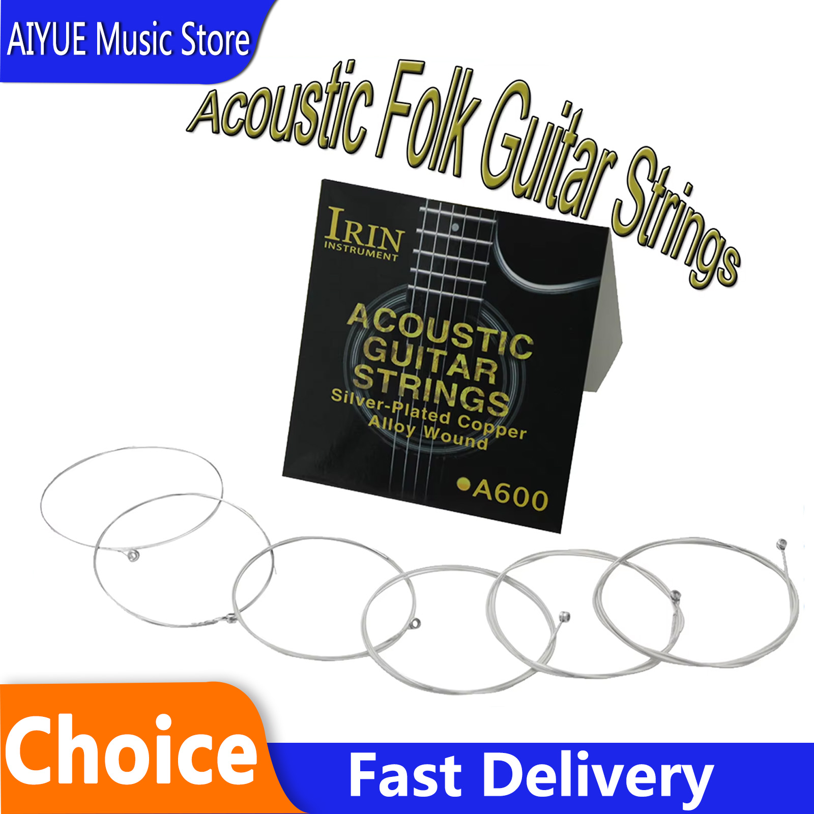 Musical Instrument With Strings - IRIN A600 อะไหล่เปลี่ยนสายกีตาร์อะคูสติก สายทองแดงเคลือบเงิน อะไหล่เครื่องดนตรี