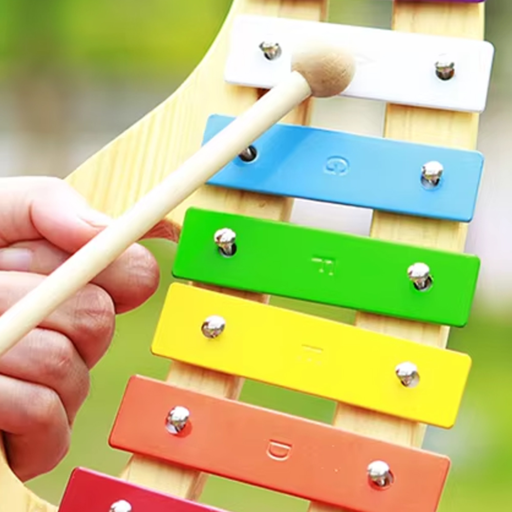 Musical Instrument Glockenspiel - เครื่องดนตรีไซโลโฟน 8 โน้ต ออร์ฟ ทำจากไม้เมเปิล พร้อมไม้ตีกลอง