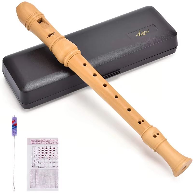 Recorder Baroque Style - Aiersi เยอรมันหรือสไตล์บาร็อค Soprano Recorder ขลุ่ย3ชิ้น Maple