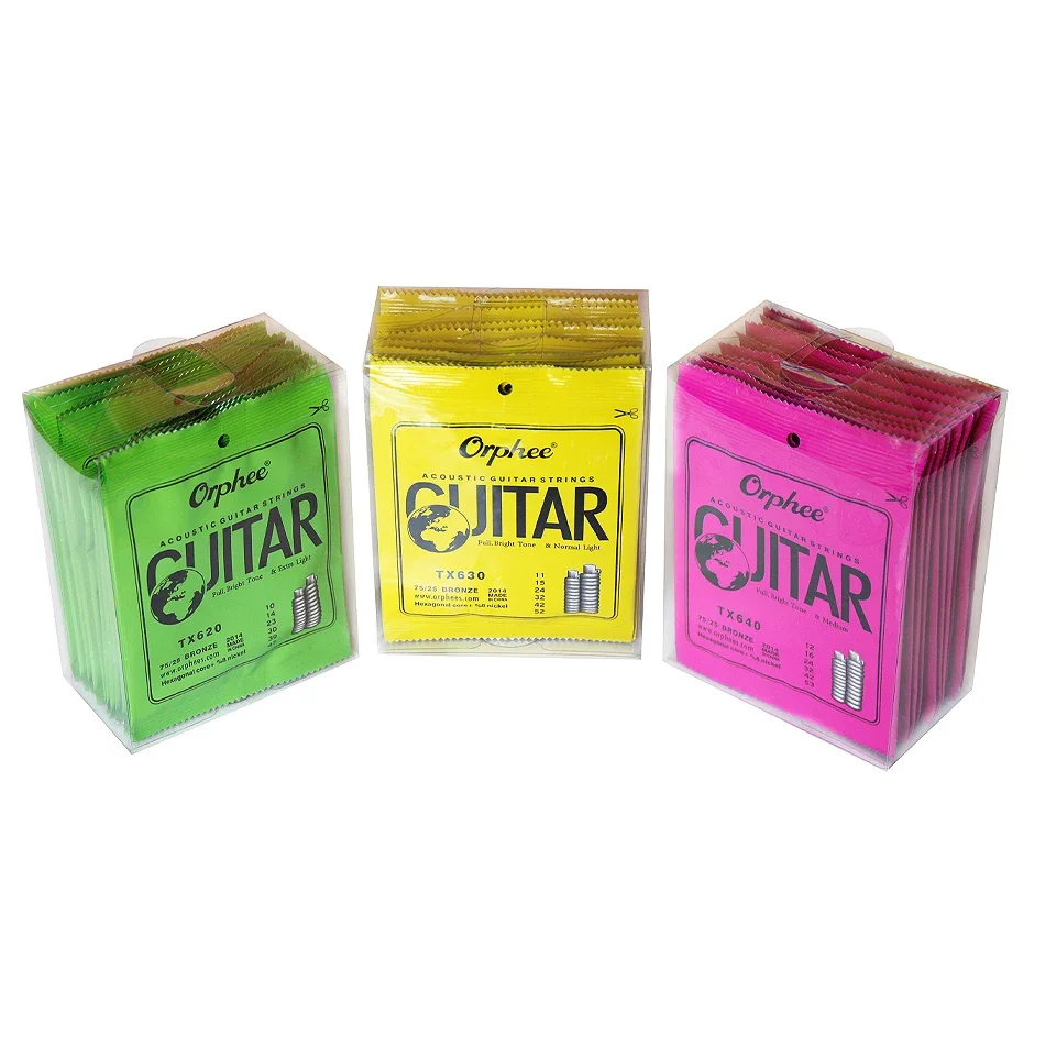 Musical Instrument With Strings - ออร์ฟี 10 ชุด TX620/TX630/TX640 ชุดสายกีตาร์อะคูสติก 75/25