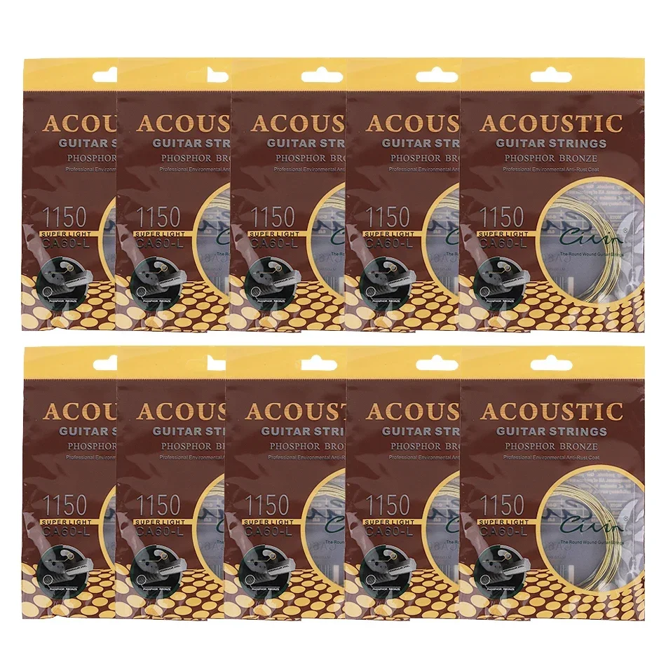 Musical Instrument With Strings - เกียร์ลลี่ 10 ชุดสายกีตาร์อะคูสติก บรอนซ์เคลือบกันสนิม 1150/1253 สายกีตาร์โฟล์คขายส่ง
