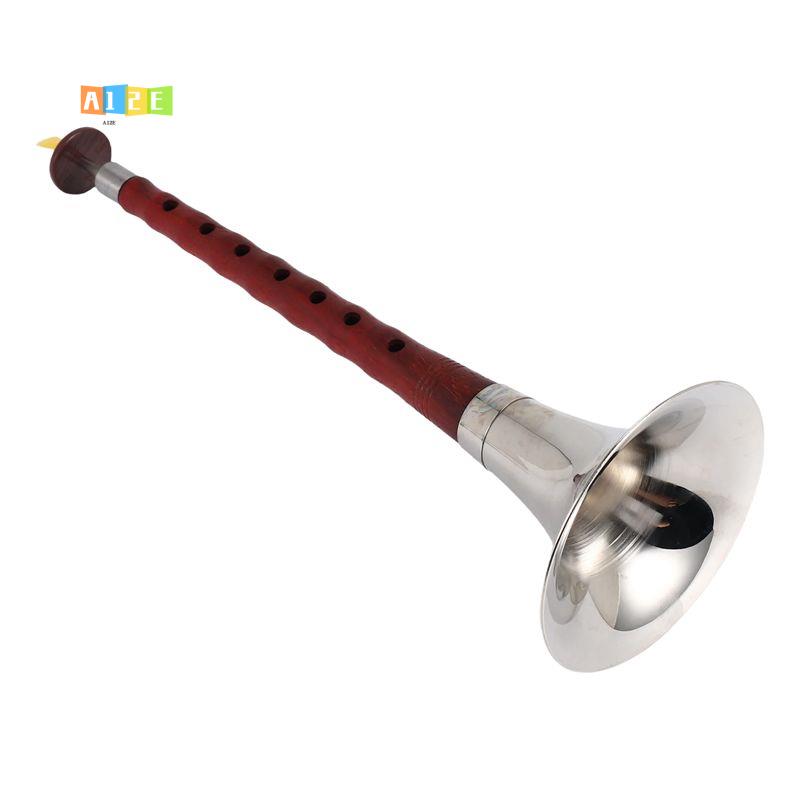 Musical Instrument Zurna - A12E-เครื่องดนตรีพื้นบ้านจีน ซัวนา, ไม้โรสวูดคุณภาพสูง เครื่องดนตรีทำมือระดับมืออาชีพ ซัวนาคีย์ G