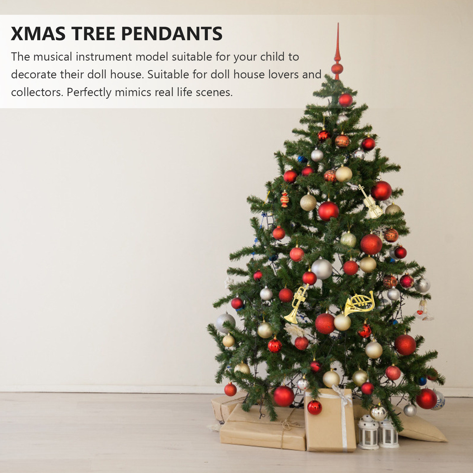 ไวโอลินขนาดเล็ก 12 ชิ้น ของขวั - Musical Instrument Xmas Ornaments บทวิจารณ์และราคา