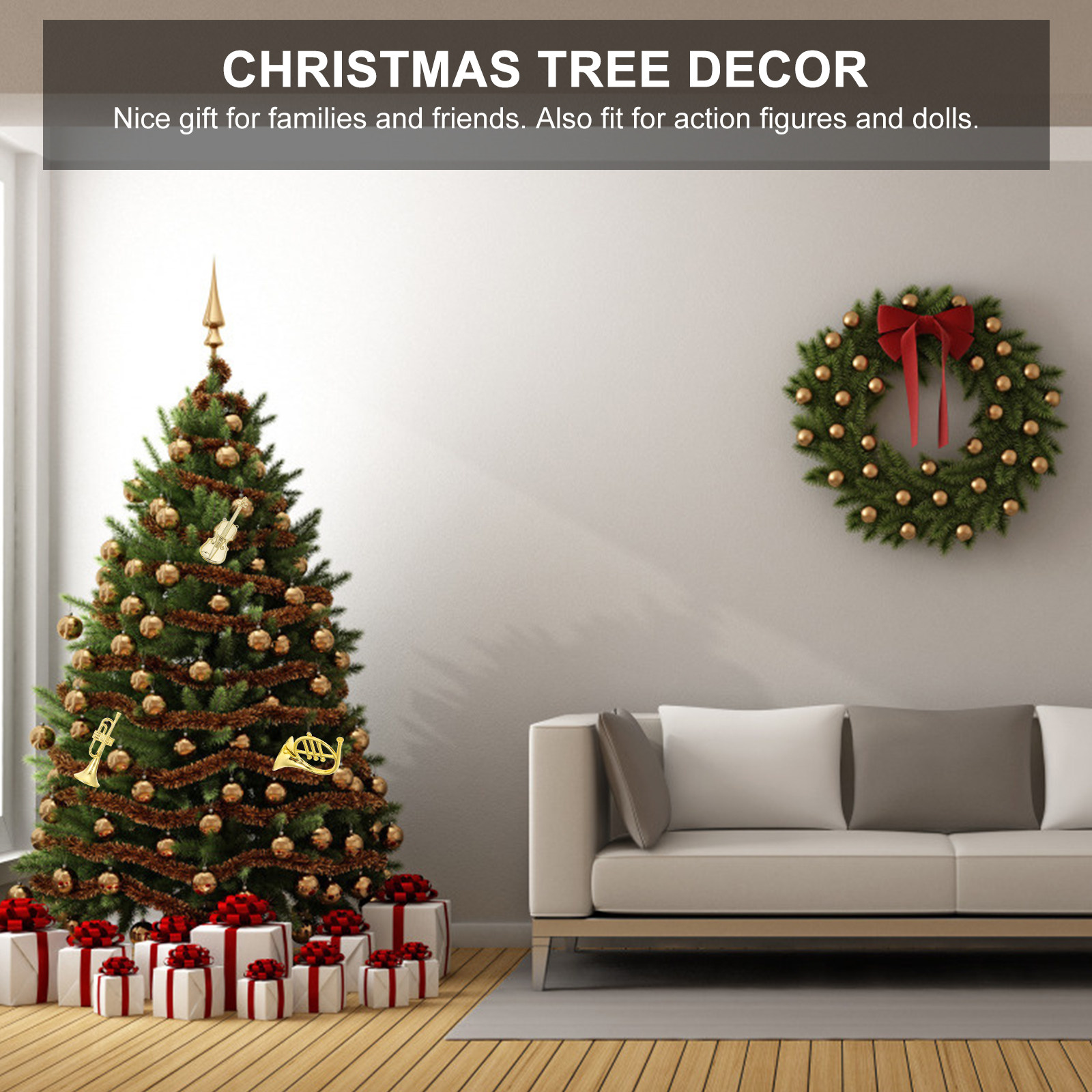 ไวโอลินขนาดเล็ก 12 ชิ้น ของขวั - Musical Instrument Xmas Ornaments บทวิจารณ์และราคา