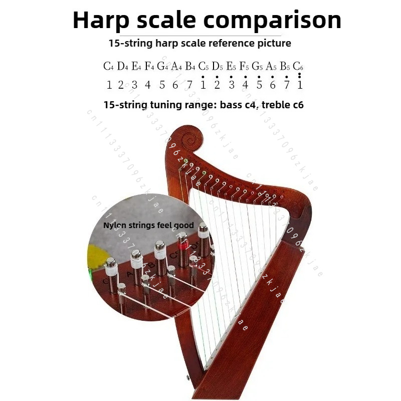 พิณแฮร์ป 15 โทนเสียง ทำมือ สำห - Musical Instrument With Strings บทวิจารณ์และราคา