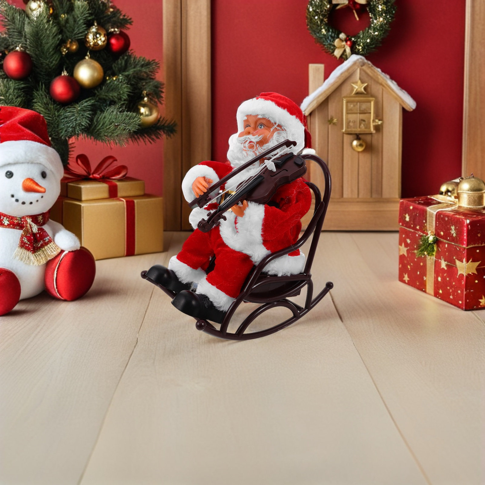 ซานตาคลอสไฟฟ้าสุดน่ารักพร้อมดน - Musical Instrument Xmas Ornaments บทวิจารณ์และราคา