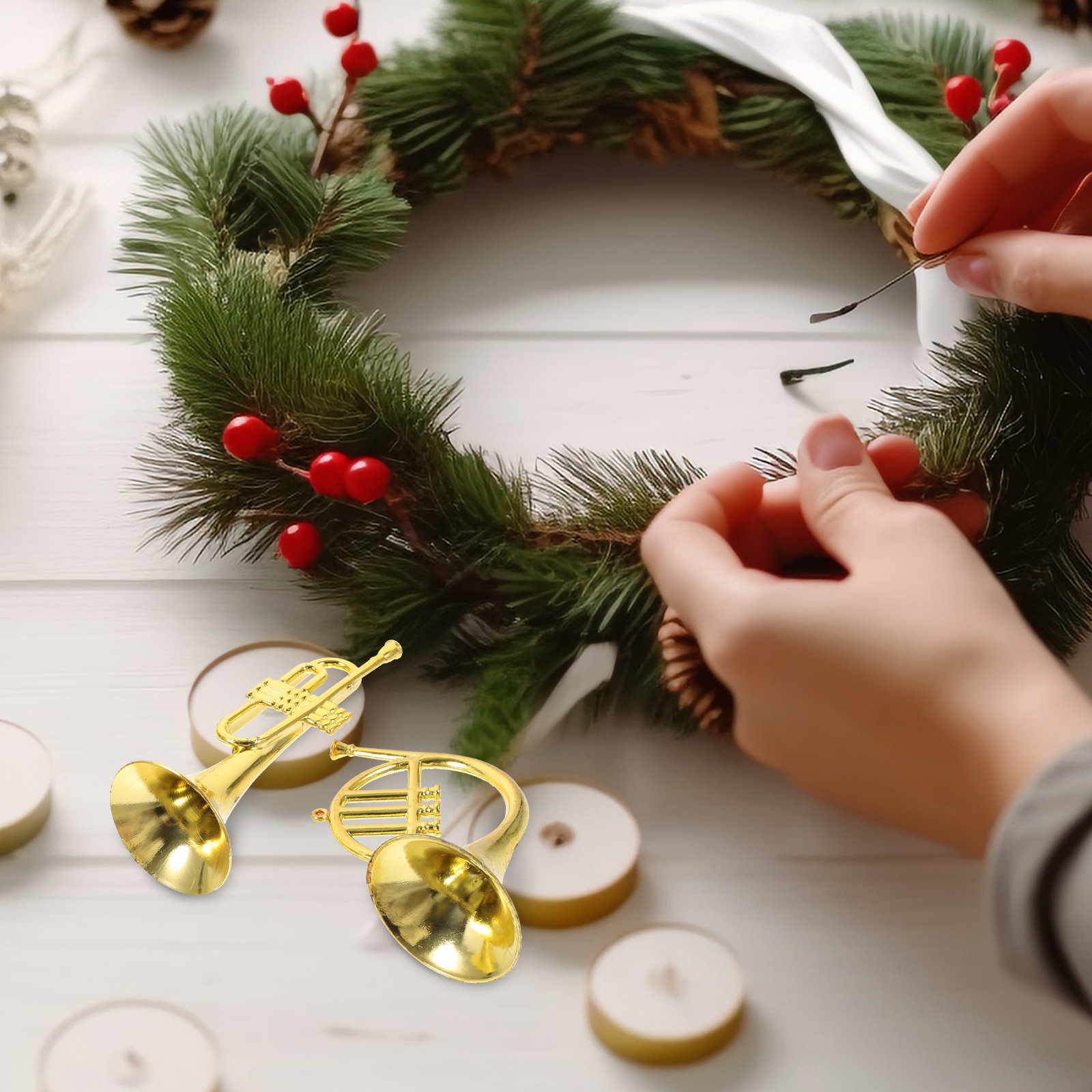ชุดเครื่องดนตรีขนาดเล็กสำหรับต - Musical Instrument Xmas Ornaments บทวิจารณ์และราคา