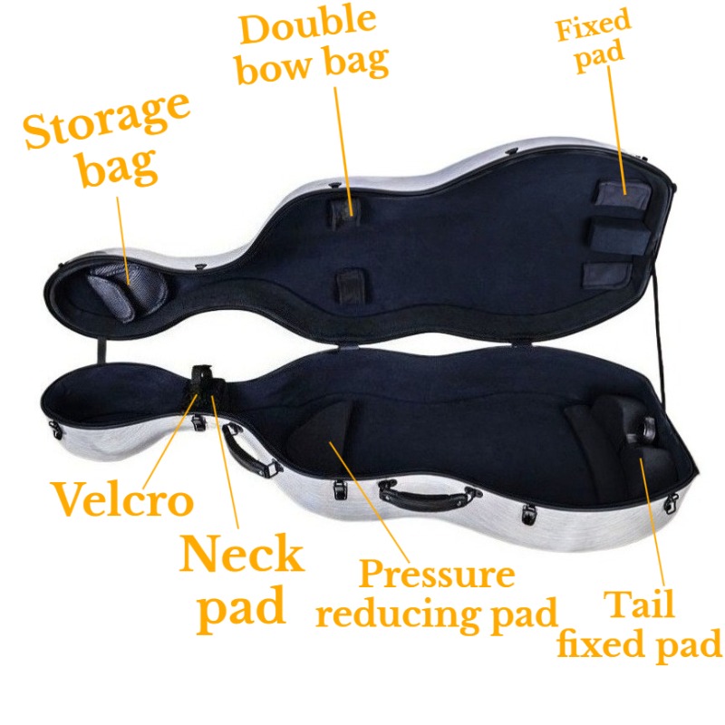 4/4 คาร์บอนไฟเบอร์เคสเชลโล่ป้อ - Musical Instrument Sounds บทวิจารณ์และราคา
