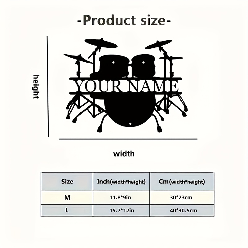 ป้ายโลหะติดผนังรูปชุดกลองแบบกำ - Musical Instrument With Names บทวิจารณ์และราคา
