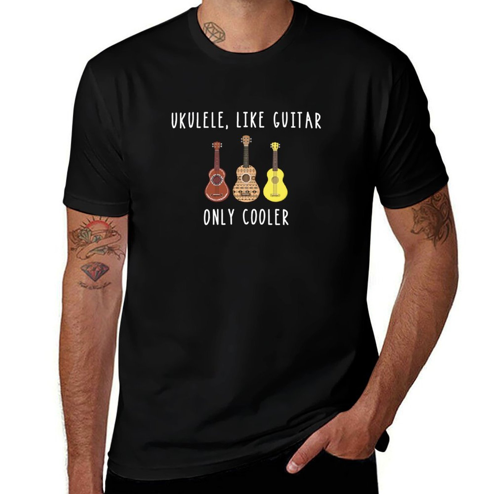 เสื้อยืดลายอูคูเลเล่ เครื่องดน - Musical Instrument Like Guitar บทวิจารณ์และราคา