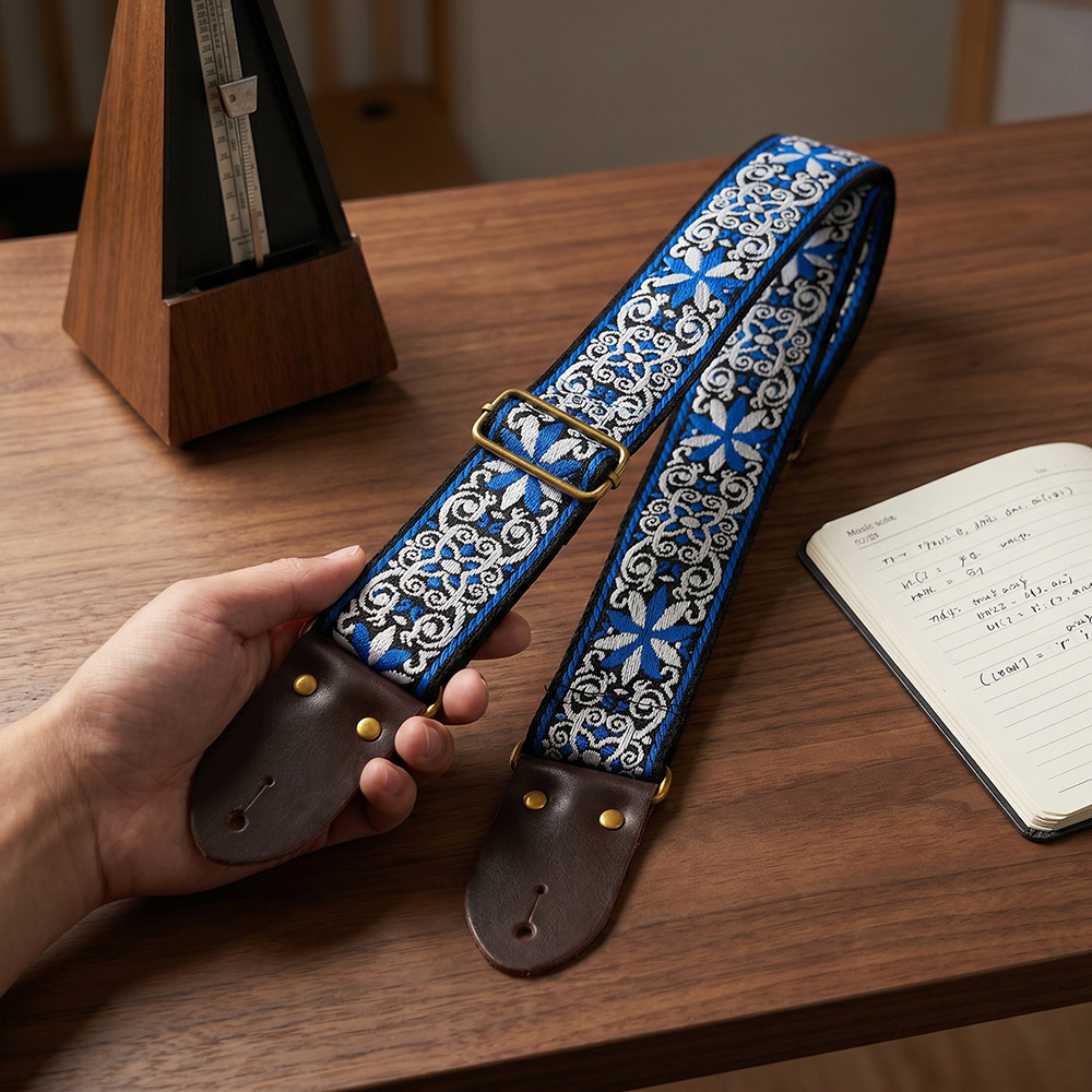 สายสะพายกีตาร์ปักลายสไตล์วินเท - Musical Instrument Sounds บทวิจารณ์และราคา