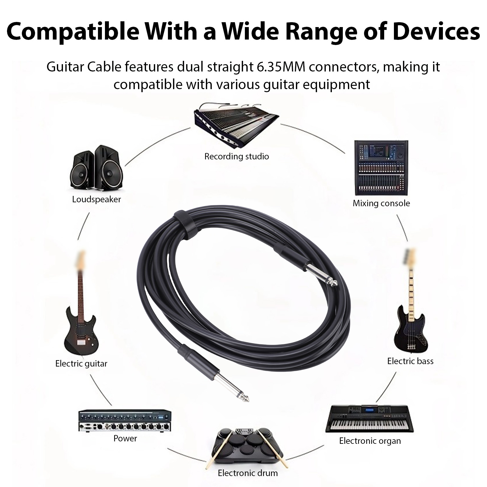 สายกีตาร์ 6.35 มม. สายสัญญาณเส - Musical Instrument Sounds บทวิจารณ์และราคา