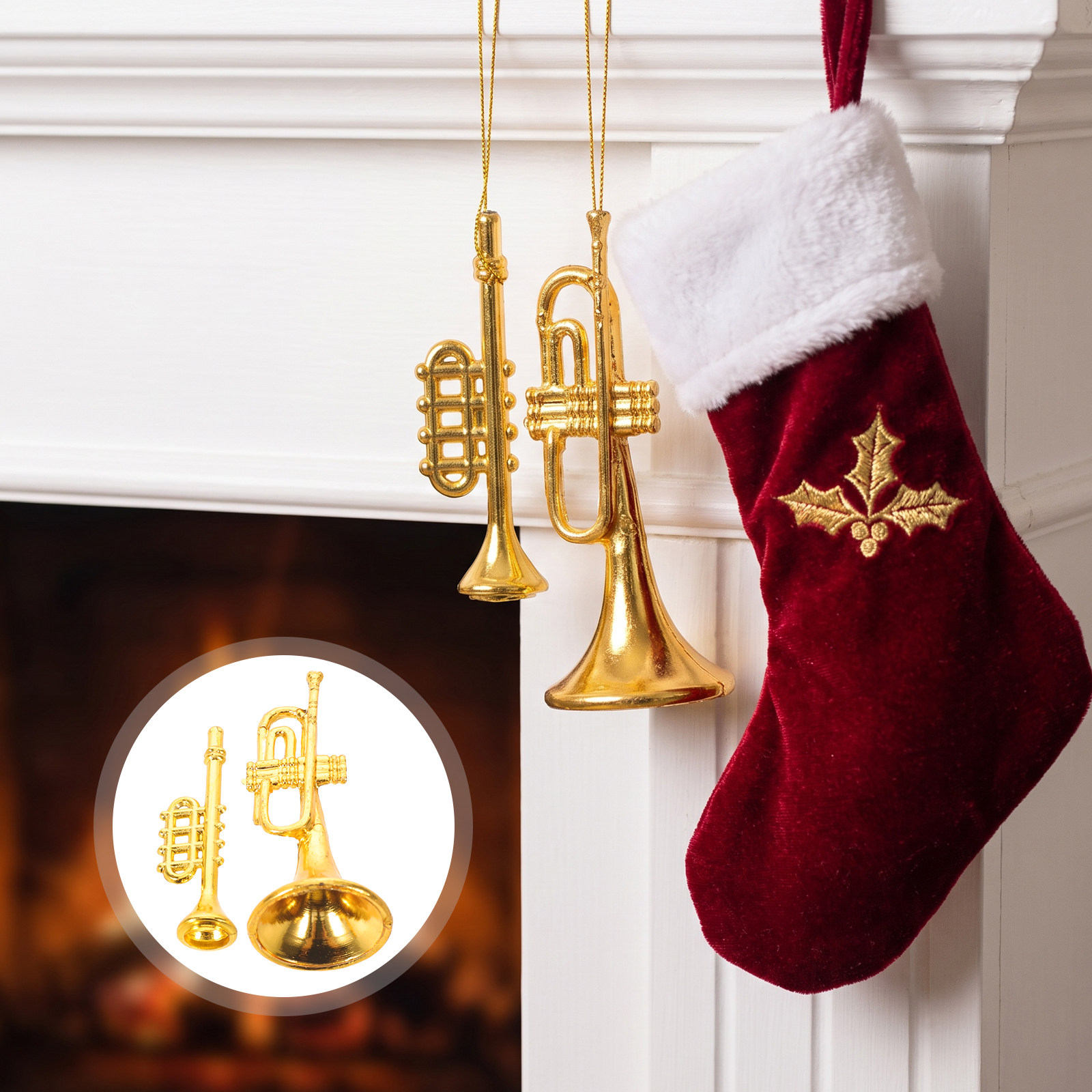 เครื่องดนตรีขนาดเล็ก 20 ชิ้น ส - Musical Instrument Xmas Ornaments บทวิจารณ์และราคา