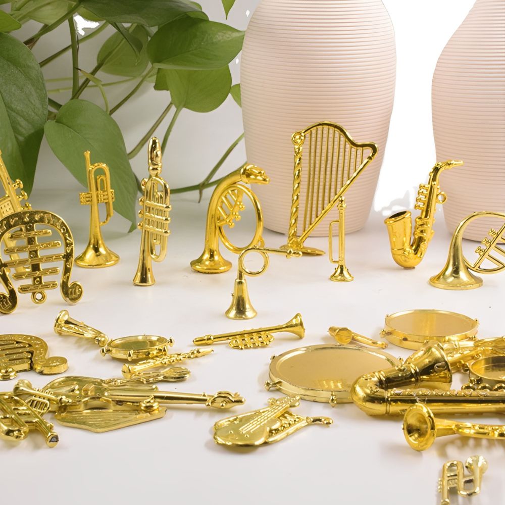 6/10 ชิ้น สไตล์สุ่ม จี้โลหะสีท - Musical Instrument Xmas Ornaments บทวิจารณ์และราคา
