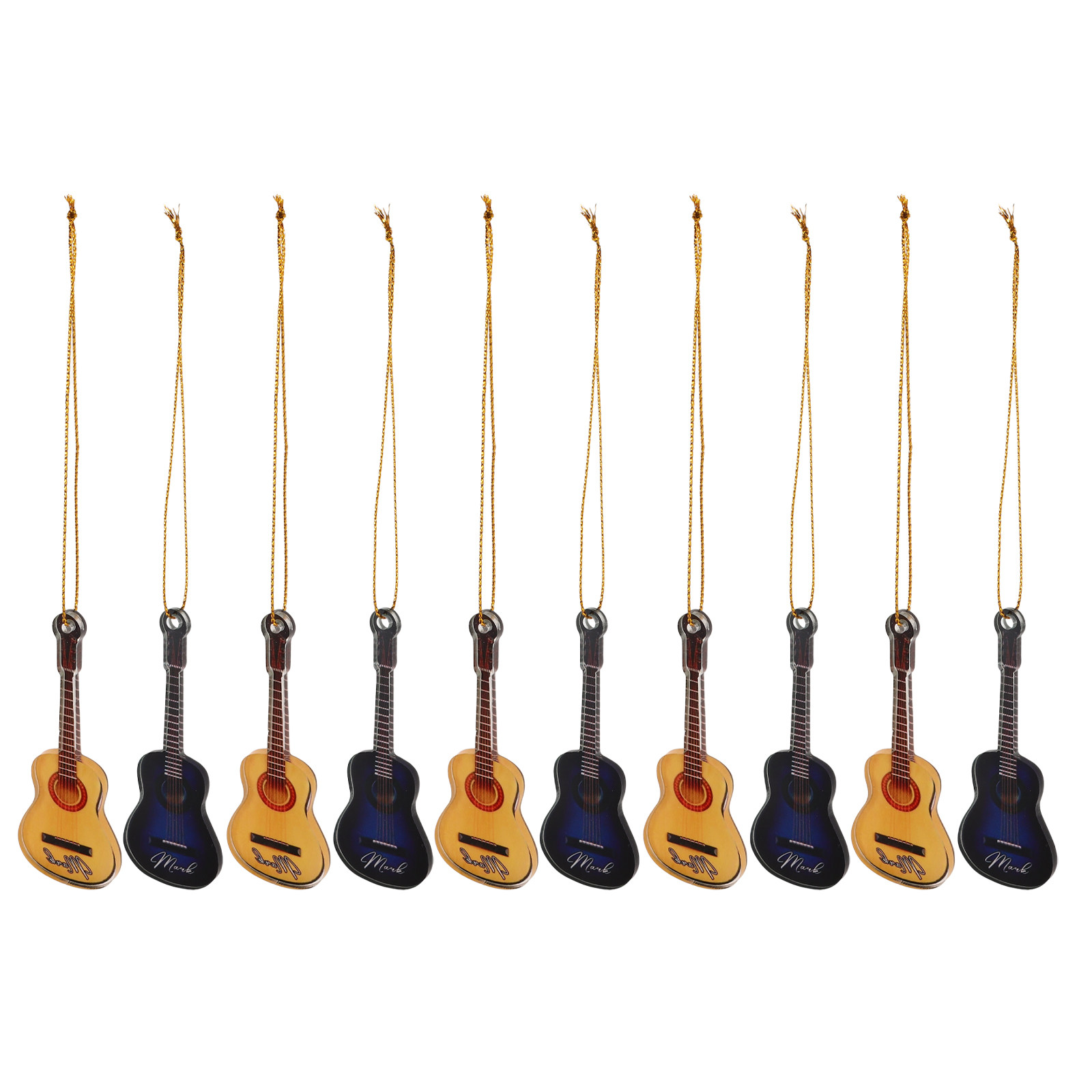 10 ชิ้น กีตาร์จิ๋ว ของตกแต่งคร - Musical Instrument Xmas Ornaments บทวิจารณ์และราคา