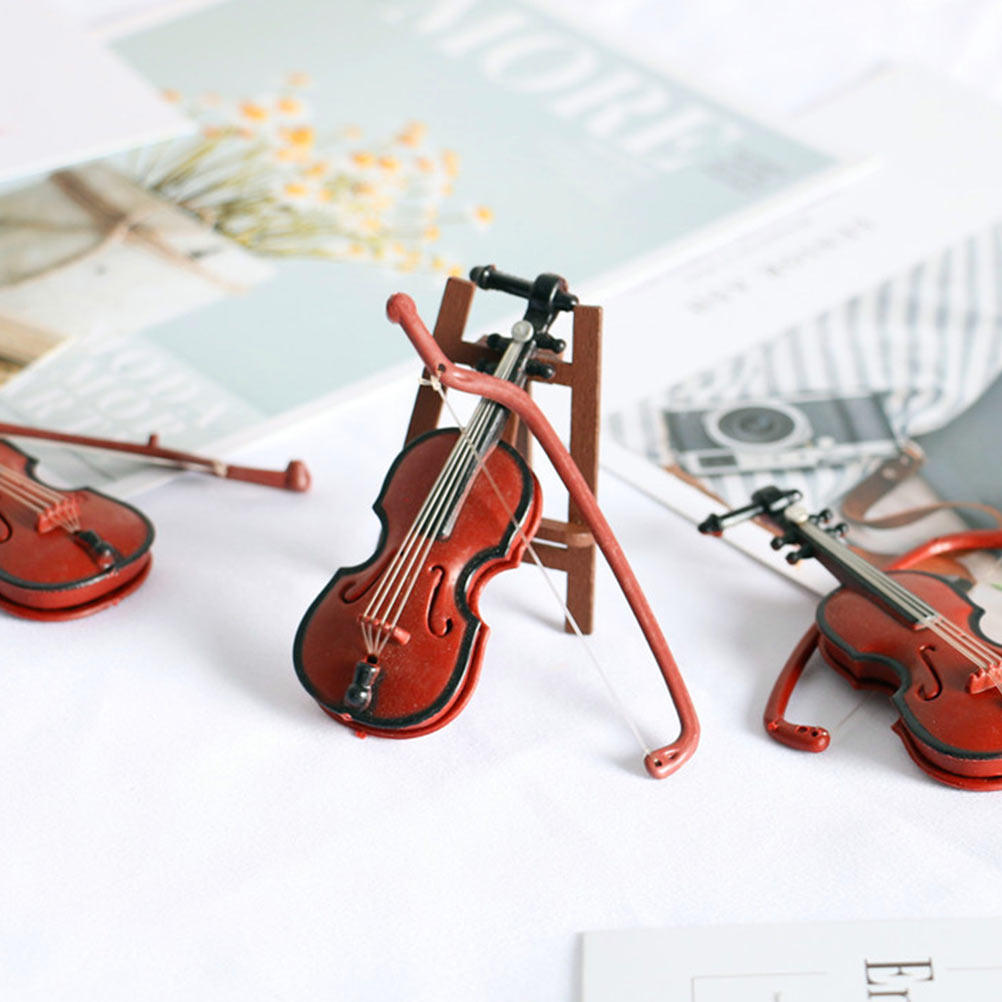 ไวโอลินจิ๋ว 2 ชิ้น ของตกแต่งบ้ - Musical Instrument Xmas Ornaments บทวิจารณ์และราคา