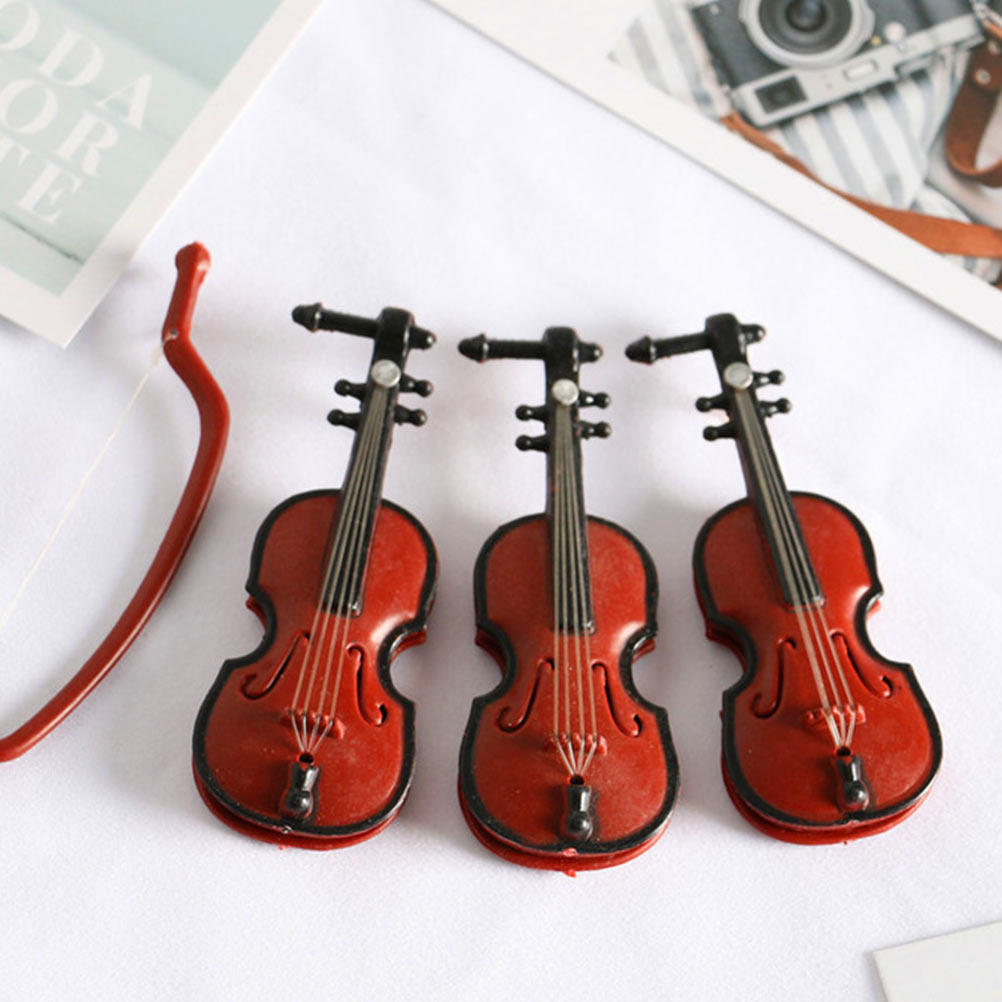 ไวโอลินจิ๋ว 2 ชิ้น ของตกแต่งบ้ - Musical Instrument Xmas Ornaments บทวิจารณ์และราคา