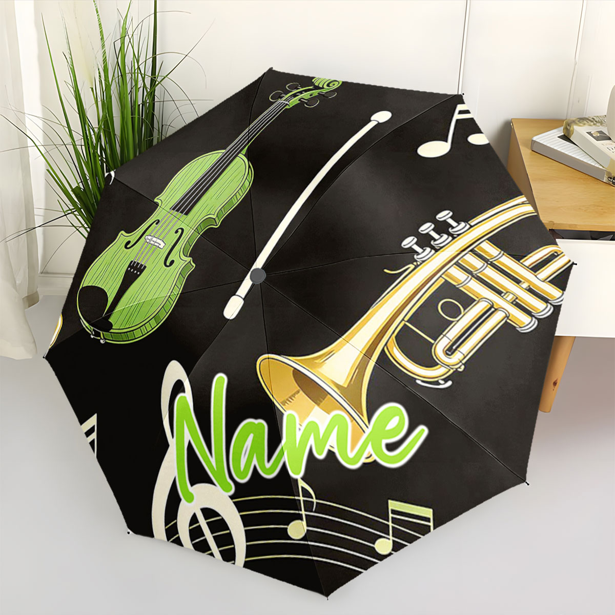 ร่มพับลายเครื่องดนตรีพร้อมชื่อ - Musical Instrument With Names บทวิจารณ์และราคา