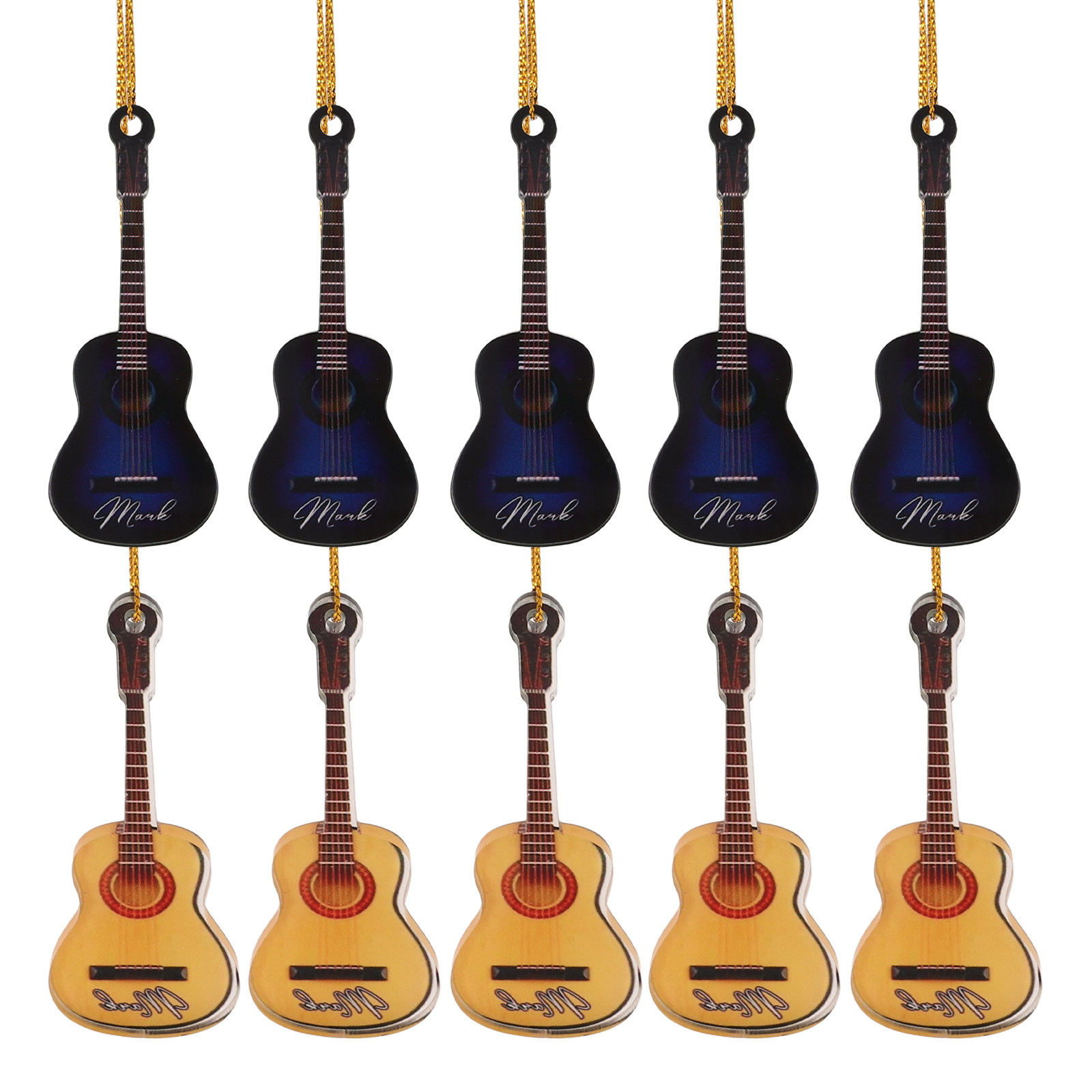 กีตาร์จิ๋วตกแต่งคริสต์มาส 10 ช - Musical Instrument Xmas Ornaments บทวิจารณ์และราคา